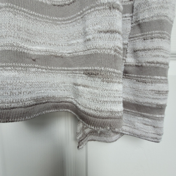 Bongo Juniors Long Hooded Cardigan Sweater Gray White Striped Size Large - Picture 13 of 13